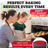 Premium Non-Stick Baking Sheets Set of 3 - Deluxe BPA Free, Easy to Clean Racks w/Silicone Handles - Bakeware Pans for Cooking Baking Roasting - Lets You Bake The Perfect Cookie or Pastry Every Time Benicci