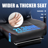 Big and Tall Gaming Chair with Footrest 350lbs-Racing Style Computer Gamer Chair, Ergonomic High Back PC Chair with Wide Seat, Reclining Back, 3D Armrest, Headrest and Lumbar Support for Adult-Black COLAMY