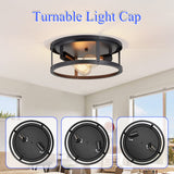SKEJAO 13 inch Black Flush Mount Ceiling Light Fixture,2-Light Hallway Light fixtures Ceiling,Light Fixtures Ceiling Mount for Kitchen,Farmhouse,Bedroom (2 Pack) SKEJAO