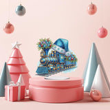 DoxQcs DIY Dot Diamond Tabletop Ornaments for Adults, Christmas Pattern Diamond Art Painting Home Decoration Ornaments for Home Office Decor (Single-Sided Diamond)-#36-Christmas Train DoxQcs