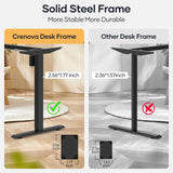 Crenova Electric Standing Desk,Height Adjustable Computer Home Office Stand Up Desk,48 x 24 Inches Whole-Piece Sit Stand Studying Gaming Table(Vintage Brown) Crenova