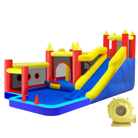 rolonal Bounce House,Inflatable Bouncer with Air Blower for Kids 3-10,Outdoor and Indoor Jumping Castle with Long Slide,Trampoline,Obstacles,Climbing Wall,Ball Pit/Water Pool rolonal