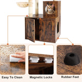 Timberer Litter Box Enclosure with Cat Tree, Wooden Cat House with Cat Tree Tower, Hidden Cat Litter Box Furniture with Scratching Post, Modern Cat Condo, Rustic Brown Timberer