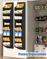 SLEEPING LAMB 2 Pack Narrow Over The Door Shoe Organizer with 8 Large Deep Pockets, Hanging Shoe Rack for Closet Door Storage for Boots, Sneakers (Black) SLEEPING LAMB