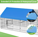 INJOPEXI Metal Chicken Coop 130"×40"×39" Chicken Runs for Yard with Cover Chicken Playpen Enclosure Chicken Pen Kennel Duck Coop Cage for Outdoor Backyard Farm Rabbit Dog Cat Small Animal Poultry INJOPEXI