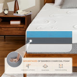 Sweetnight King Mattress, 10 Inch Plush Foam Mattress, Cooling Gel Memory Foam Mattress for Comfy Sleep and Moisture Wicking Sweetnight