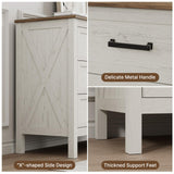 LYNSOM Farmhouse 7 Drawers Dresser for Bedroom, Wood Rustic Wide Chest of Drawers with Deep Drawers, Metal Handle, Storage Dressers Organizer for Entryway, Hallway, Antique White LYNSOM