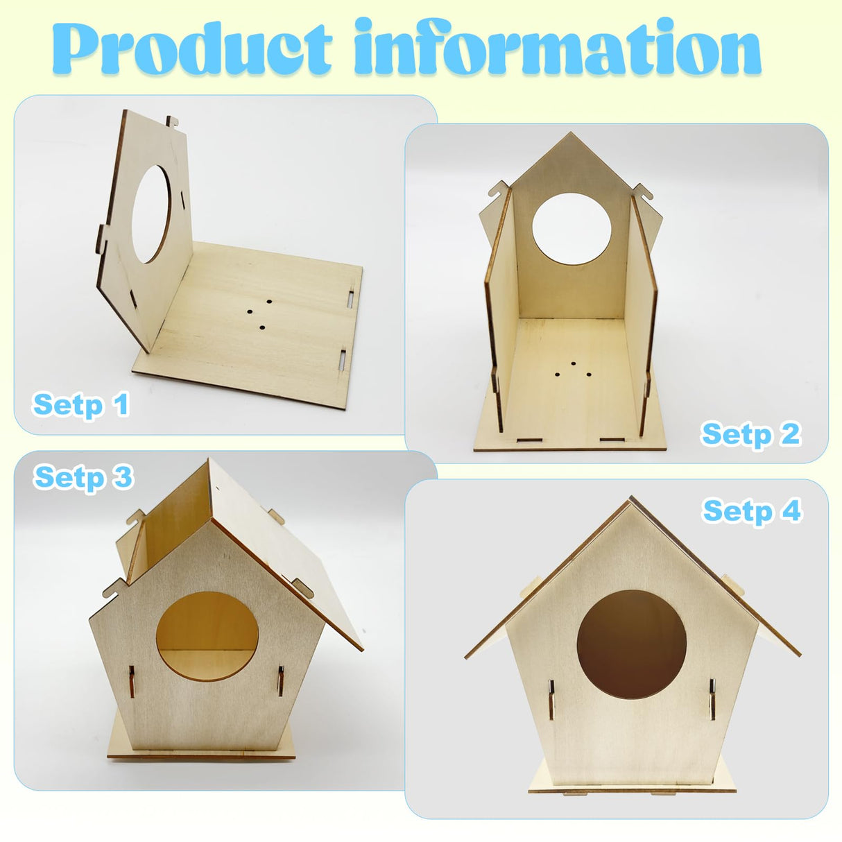 12 Sets DIY Wooden Birdhouses Wind Chime Craft Kit to Build and Paint,Wooden Unfinished Bird House with Watercolor Pen and Strips for Boy Girl Wood Crafts Creative DIY Art Bulk Painting Kits (12 Big) Cinrobiye