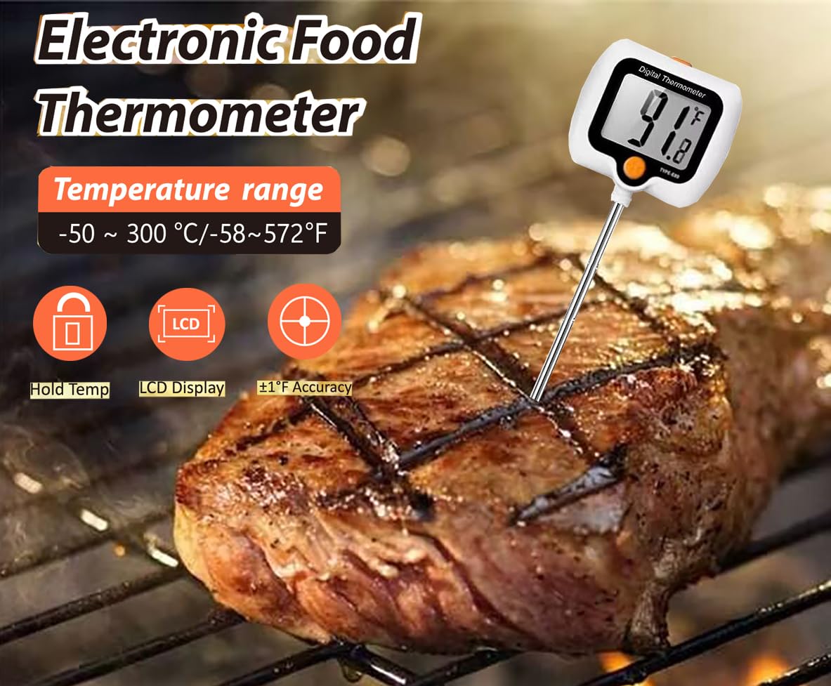 Candy Thermometer for Candy Making with Pot Clip,Best Instant Read Thermometer Digital for Cooking, Baking, Candy and Cheese Making – 10 Inch Probe, Large Rotating LCD Display, Essential Baking Tool efengcook