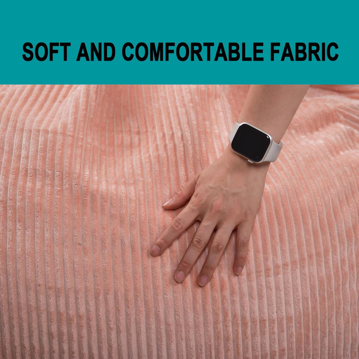 Classic Bean Bag Chair, with Faux Rabbit Fur Cover for Teens and Kids, Memory Foam Bean Bag Chairs, Ultra Soft Faux Fur Fabric, 2.5 feet Round Fluffy Bean Bag Sofa Kisoy