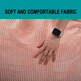 Classic Bean Bag Chair, with Faux Rabbit Fur Cover for Teens and Kids, Memory Foam Bean Bag Chairs, Ultra Soft Faux Fur Fabric, 2.5 feet Round Fluffy Bean Bag Sofa Kisoy