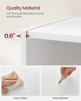 VASAGLE Bookshelf, 23.6 Inches Wide, 5-Tier Open Bookcase with Adjustable Storage Shelves, Floor Standing Unit, Cloud White ULBC165T14 VASAGLE