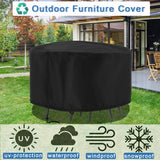 Rilime Patio Furniture Set Cover Round, Waterproof Round Patio Table Cover Outdoor Furniture Covers for Patio Furniture(73" D x 43" H) Rilime