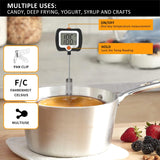 10 Inch Long Digital Candy Thermometer with Pot Clip,Deep Fry Thermometer,Rotating Display, Best Instant Read Food Meat Thermometer for Candy Making or Deep Frying efengcook