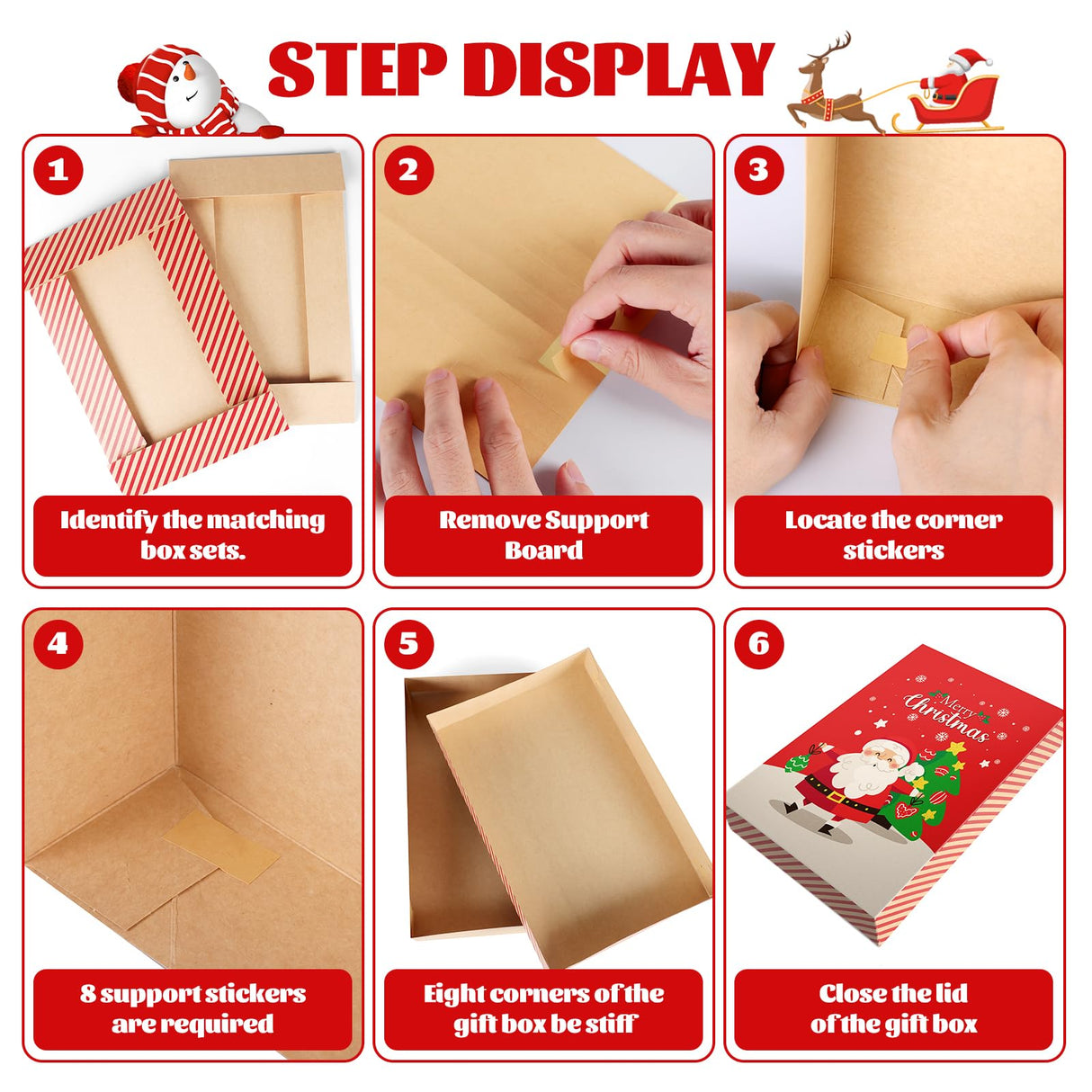 EverMerry 18 Piece Christmas Gift Boxes, with Lids for Presents Decorative Shirt Box for Xmas Holiday, Gift Wrapping with 12 Designs and 4 Sizes for Christmas Shirt, Sweaters EverMerry