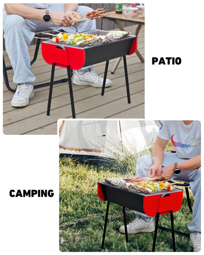 19 inch Charcoal Grill, Small Portable Barbecue Grill with Storage Travel Bag, Easy to Assemble BBQ Grill, 231 Square Inches Cooking Space, Perfect for Small Patio, Backyard, Picnics, Camping, Beach