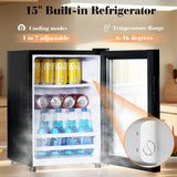 AMERLIFE 47" Farmhouse Coffee Bar Cabinet with 15" Refrigerator & Wine Rack & Glass Holder, Wine Cabinet with Storage Drawers & Open Shelves, Sideboard Buffet Cabinet for Dinging Room, Living Room AMERLIFE