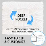 CYMULA Queen Mattress Topper for Back Pain - Extra Thick Cooling Mattress Pad Cover for Queen Size Bed - Soft Mattress Protector Pillow Top with 8-21 Inch Deep Pocket 3D Snow Down Alternative Fill CYMULA