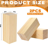 Landical 2 Pack Pine Wood Carving Blocks 10x4x4 Inch Unfinished Whittling Wooden Blocks for Beginners Home Christmas DIY Arts Supplies Landical