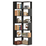 IRONCK Corner Bookshelf, 80.3" Tall Corner Bookcases with Anti-Drop Panel, Corner Shelf Storage Display Rack for Living Room Home Office, Black IRONCK