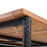 5-Piece VilroCaz Outdoor Acacia Wood & Wicker Counter Height Dining Set with Cushioned Stools VilroCaz