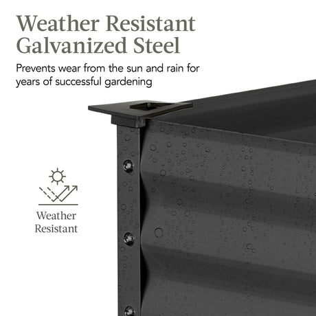 Best Choice Products 48x24x30in Galvanized Raised Garden Bed, Metal Elevated Planter Box, Vegetable Garden for Backyard, Patio, Balcony - Charcoal Best Choice Products