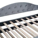 Bellemave Twin Size daybed Frame with Trundle for Adults, Kids, Girls, Teens, Tufted daybeds with Trundle for Living Room, Velvet, (Mattress not Included), Gray Bellemave