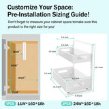 Under Sink Organizer Adjustable Height 2 Tier Bathroom Organizer Pull Out Cabinet Organer kitchen organizers and storage fridge organizers and storage,White,XL-1 Pack Petiza