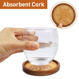 Zovano Wooden Drink Coasters Set of 4, Stackable Cup Coaster for Table, 4.2 inch Absorbent Cork Coasters Set for Tabletop Protection, Rustic Glass Coaster for Coffee, Home Decor. ZOVANO