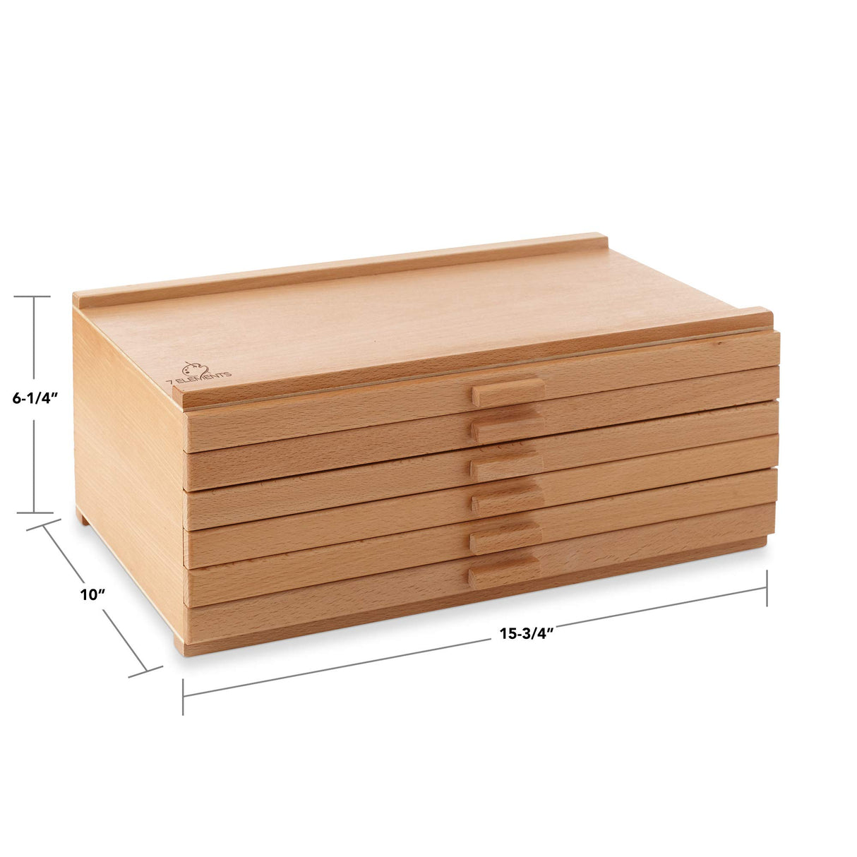 7 Elements 6 Drawer Wooden Artist Storage Supply Box for Pastels, Pencils, Pens, Markers, Brushes and Tools 7 Elements