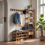 ZAYBOD Rustic Coat Hooks Wall Mount, Large 39.4 Inch Long Coat Rack for Garage & Entryway, Heavy Duty Organizer with 8 Hooks, Farmhouse Wooden Wall Decor for Jackets, Hats, Bags ZAYBOD