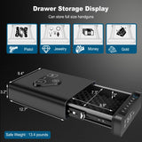 Fingerprint Biometric Gun Safe, Clock Handgun Safe with 3-in-1 Watch & Phone Wireless Charging, Drawer Lock for Hand guns, Cash, Valuables- with Humidity |Temperature| Alarm Clock| Time BBRKIN