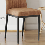 RDUEEI Brown Dining Chairs Set of 6, Comfortable Dining Room Chair, Metal Kitchen Chairs with Leathaire Fabric and High Back, Sillas para Comedor Set de 6 for Living Room (BR-6) RDUEEI