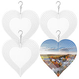4pcs Sublimation Wind Spinner Blanks Heart, 8 inch Sublimation Blanks Spinners, Metal Wind Spinners for Crafts, 3D Wind Spinners Hanging for Indoor Outdoor Garden Lawn Yard Decoration SAVITA