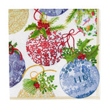 Caspari Porcelain Ornaments Paper Cocktail Napkins - 20 Per Package Caspari
