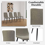 WIIS' IDEA Modern Dining Table Set for 4,Rectangular Solid Wood Dining Table for 4 People,Metal Base and Legs,Suitable for Living Room,Dining Room,Kitchen,55" Dining Table+4Gray Chair WIIS' IDEA