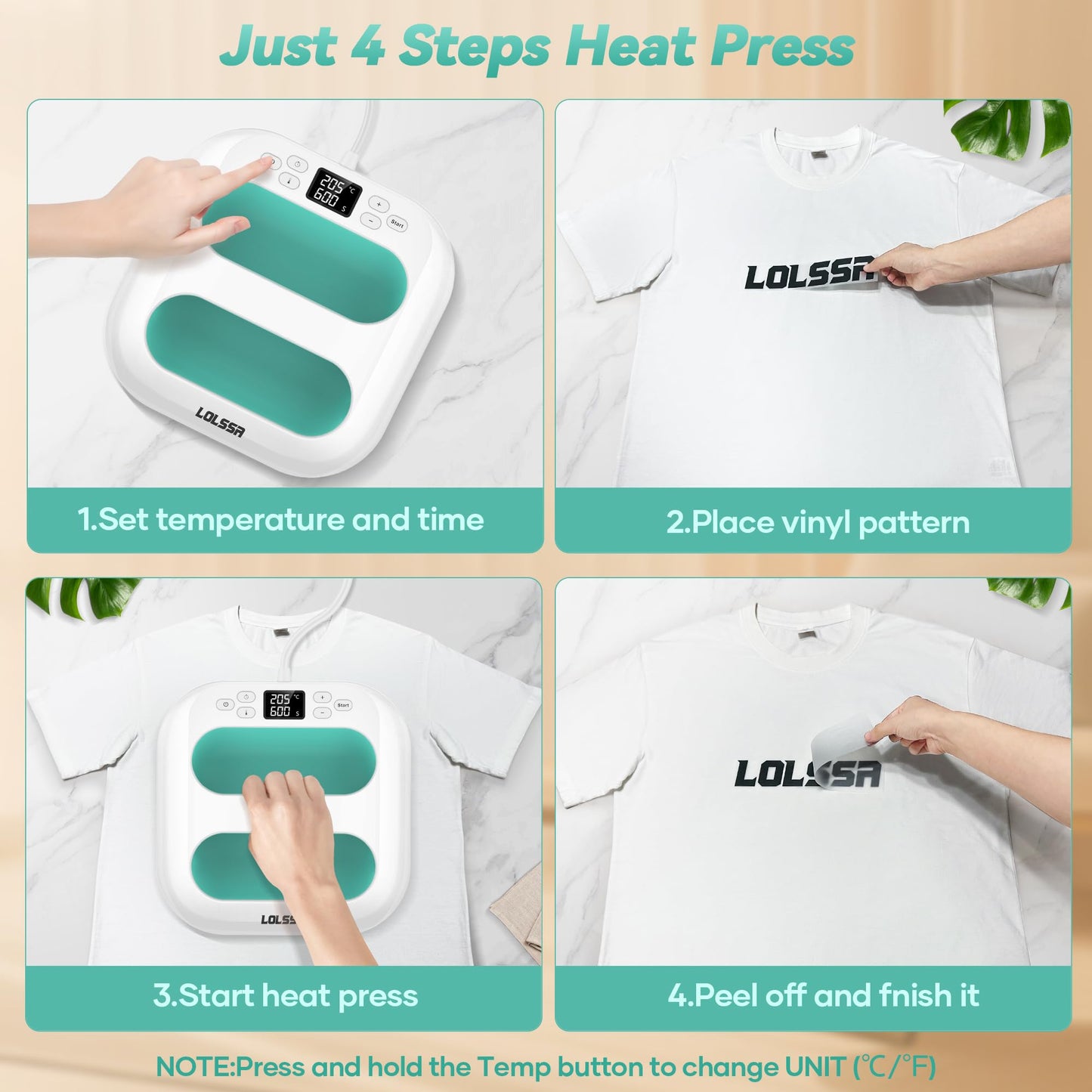 Heat Press Machine for T Shirts- 9x9 Heat Press Shirt Press Machine with Precise Temperature Control, Mini Heat Press for Hats, Dresses, Pillows, Tote Bags-Green - WoodArtSupply