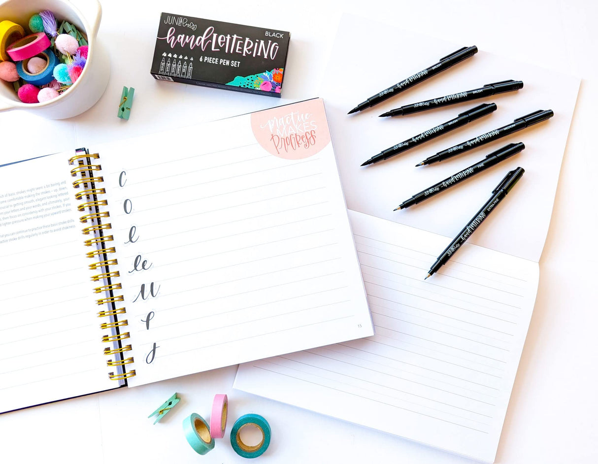Calligraphy Kit for Beginners - Calligraphy Pen Set with Calligraphy Workbook June & Lucy