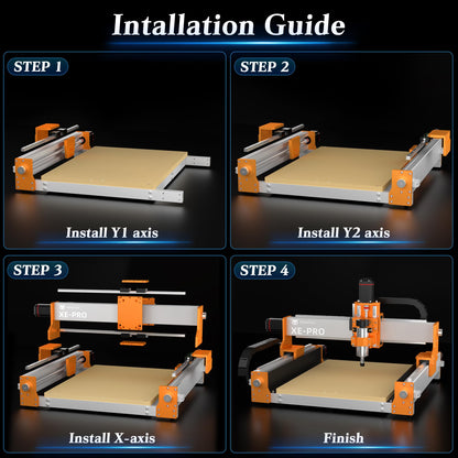 FoxAlien X & Y axis Linear Rails Upgrade Kit for XE-PRO CNC Router Machine - WoodArtSupply