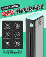 Phomemo M08F Wireless Tattoo Transfer Stencil Printer, Thermal Tattoo Machine with 10pcs Free Transfer Paper, Tattoo Printer Kit for Tattoo Artists & Beginners, Compatible with Smartphone & Pc Phomemo