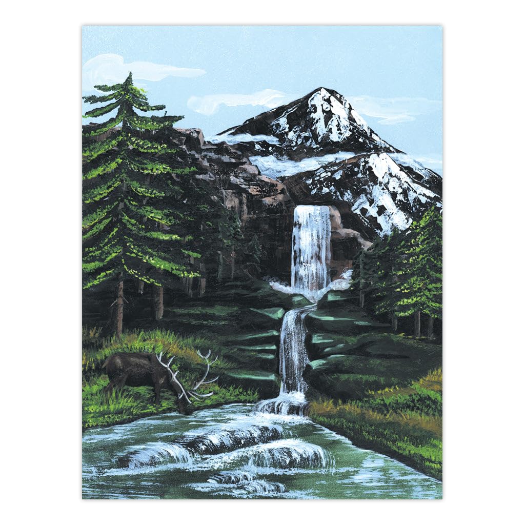 Royal & Langnickel Paint by Number Kit Artist Canvas Series 9"X12", Mountain Waterfall Royal & Langnickel