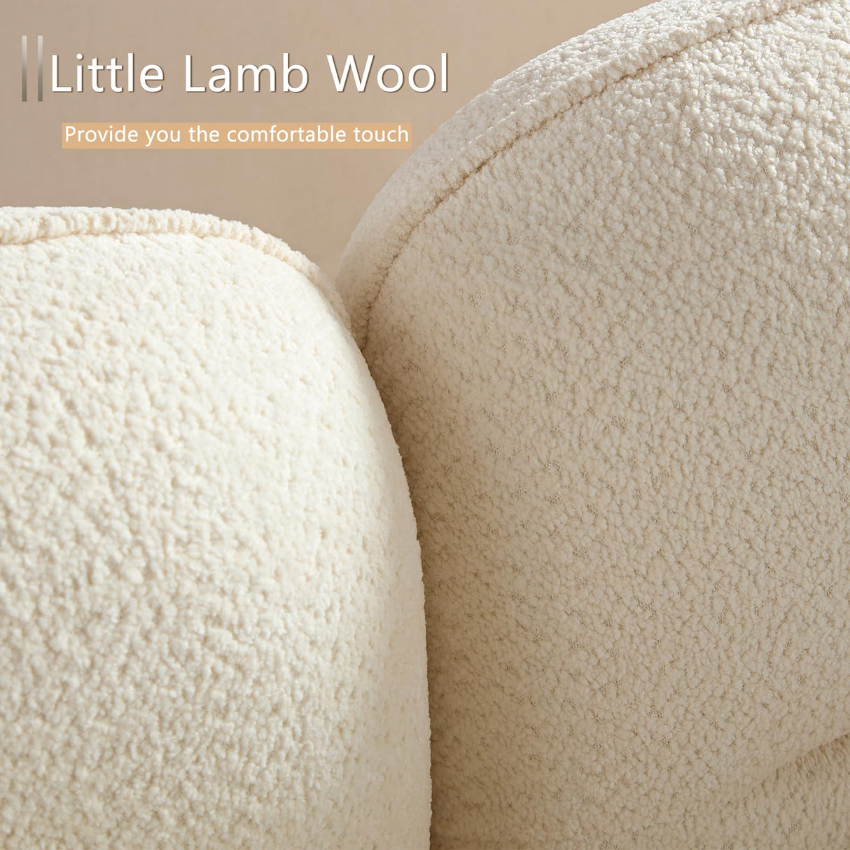 HAMORESPACE 110''Modern Curved Sectional Sofa, Bread Shape Design,Upholstery Boucle Sofa Couch with Pillows,Luxury Sofa Couch for Living Room (Beige) HAMORESPACE