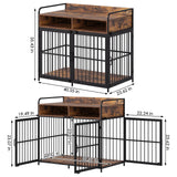 Saudism Large Dog Crate Furniture, Dog Kennel Indoor, Wood Dog Cage Table with Drawers Storage, Heavy Duty Dog Crate, Jaula para Perros, Sturdy Metal, 40.5" L×23.6" W×35.4" H Saudism