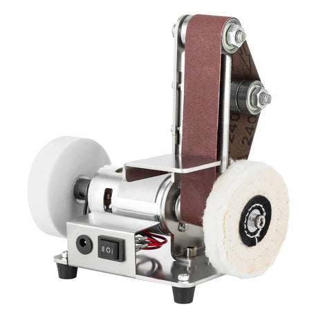 Mini Belt Sander, 7 Adjustable Speed Electric Bench Grinder Sanding Machine, Electric Knife Sharpener Mini Bench Belt Grinder for Metal Working, Knife Making and DIY MIMODA