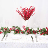 DearHouse 6FT Red Berry Christmas Garland, Flexible Artificial Berry Garland for Indoor Outdoor Home Fireplace Decoration for Winter Christmas Holiday New Year Decor DearHouse