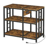 MILEFA Reinforced 40-50 Gallon Aquarium Stand with Power Outlet | Ultra-Stable 750LBS Capacity Metal Fish Tank Stand for Reptile/Aquatic Setups, 5-Tier Adjustable 37"x19" Steel Shelving System MILEFA