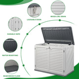 VINGLI Outdoor Storage Shed, Resin Storage Cabinet with Lockable Design, Weatherproof Tool Shed with HDPE Material, Resin Deck Box for Garden Tools, Pool Equipment, Garbage Cans, White (31.5 Cu.ft) VINGLI