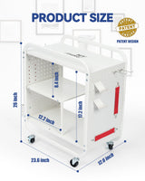 Mythinglogic Gaming Station Organizer, Metal Game Controller Holder, Video Game Console Storage Rack, Game Organizer Storage for PS5/PS4/Xbox/Switch/Game Accessories (White, 23.62" x 12.60" x 25.98") Mythinglogic