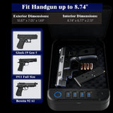 Fitsafe Biometric Gun Safe Travel Case, Portable Small Pistol Safe, Quick Access Smart Fingerprint Handgun Safe with Keys, Keypad for Nightstand Beside Home Fitsafe