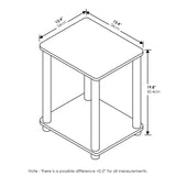 Furinno Turn-N-Tube End Table Corner Shelves, Set of 2, Dark Cherry/Black Furinno